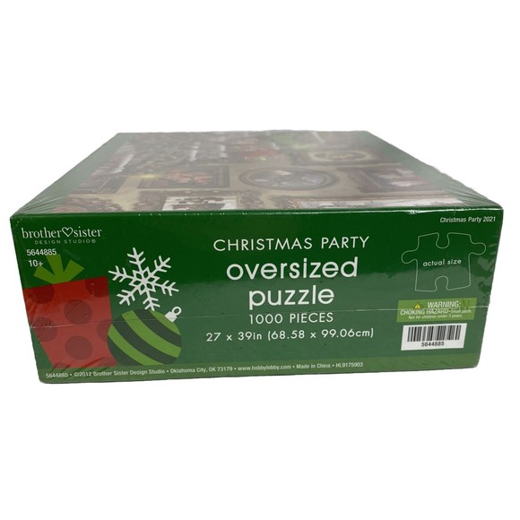 1000 Piece Christmas Puzzle Christmas Party Santa Reindeer Stockings Oversized - Picture 3 of 6